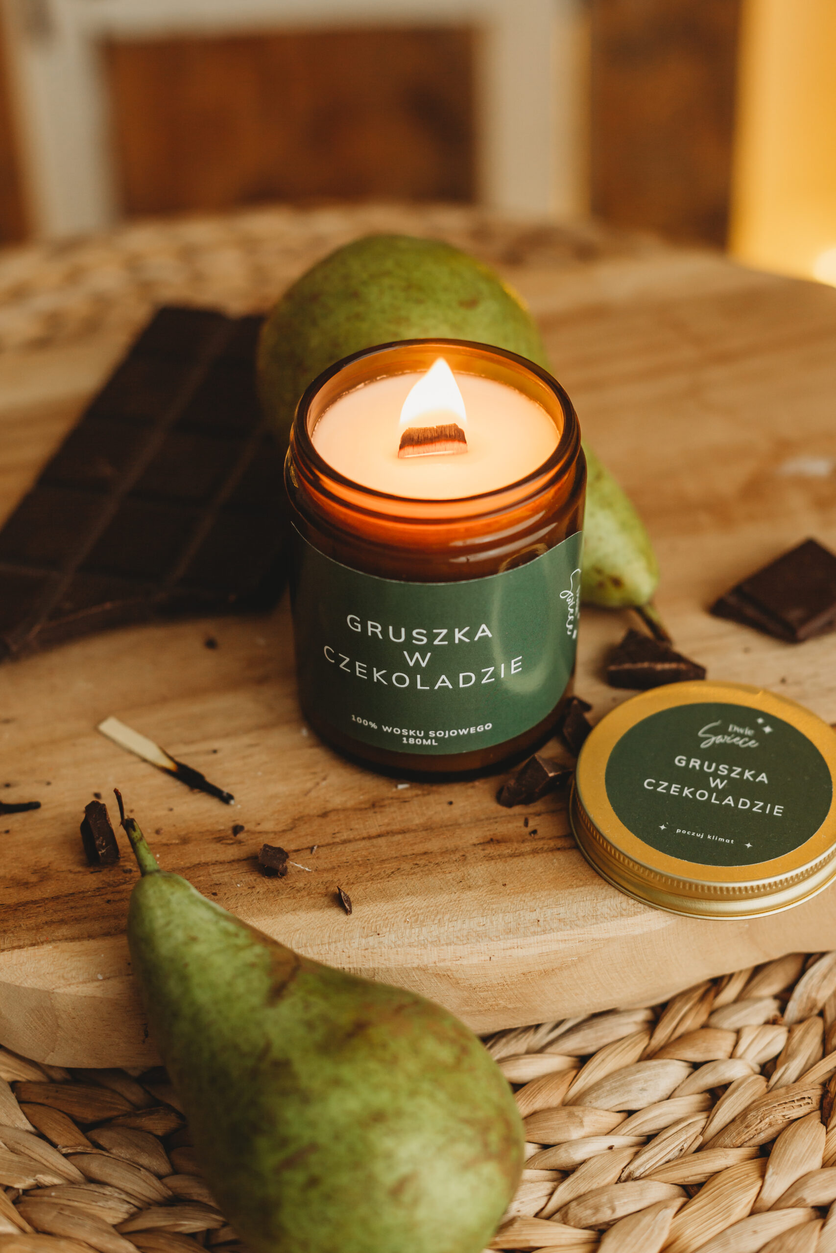 swieca zapachowa gruszka w czekoladzie